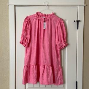 Pink Linen Bernice Mini Dress by Velvet by Graham & Spencer